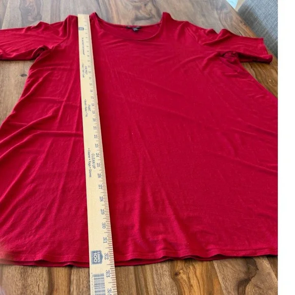 Eileen Fisher Red Short Sleeve Tunic Dress Women's Size XL - Picture 3 of 5